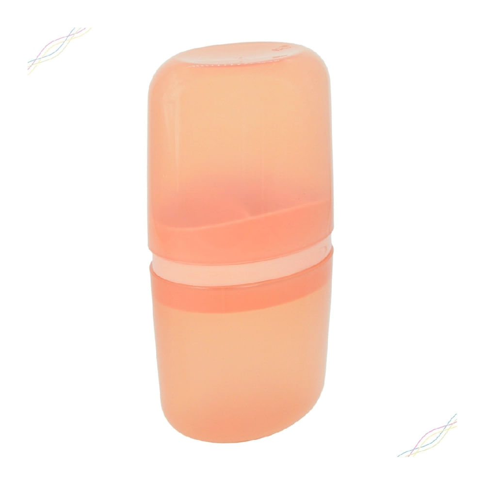 Encontraproduto.com.br - Porta Escova de Dente com Tampa Bulky 10447/0344 Coza Rosa Blush