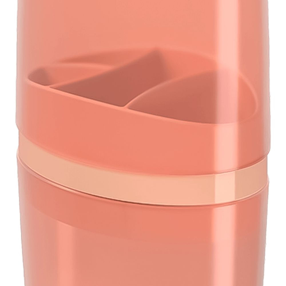 Encontraproduto.com.br - Porta Escova de Dente com Tampa Bulky 10447/0344 Coza Rosa Blush
