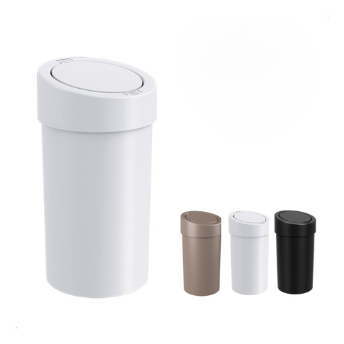 Lixeira Coza plástica click acionamento manual cinza quente ideal para todos os tipos de ambiente 9 litros  - 20 cm de diâmetro por 39,5 cm de altura
