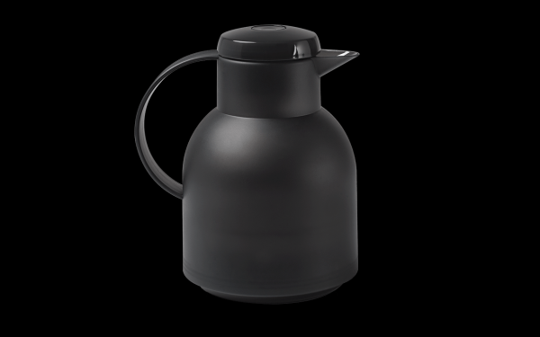 Encontraproduto.com.br - Garrafa térmica Haus Concept 1 L preta ampola em vidro temperado e corpo e detalhes em polipropileno com acionamento por botão - linha Keep