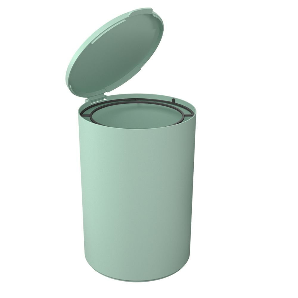 Encontraproduto.com.br - Lixiera Com Tampa Serene 5l Verde Jade Coza