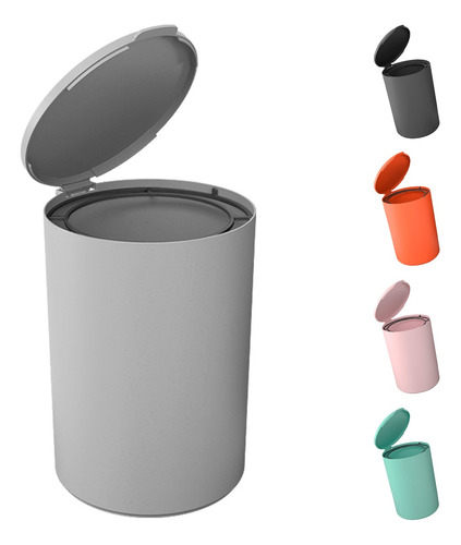 Lixeira com Aro Interno Serene Chumbo 5 Litros