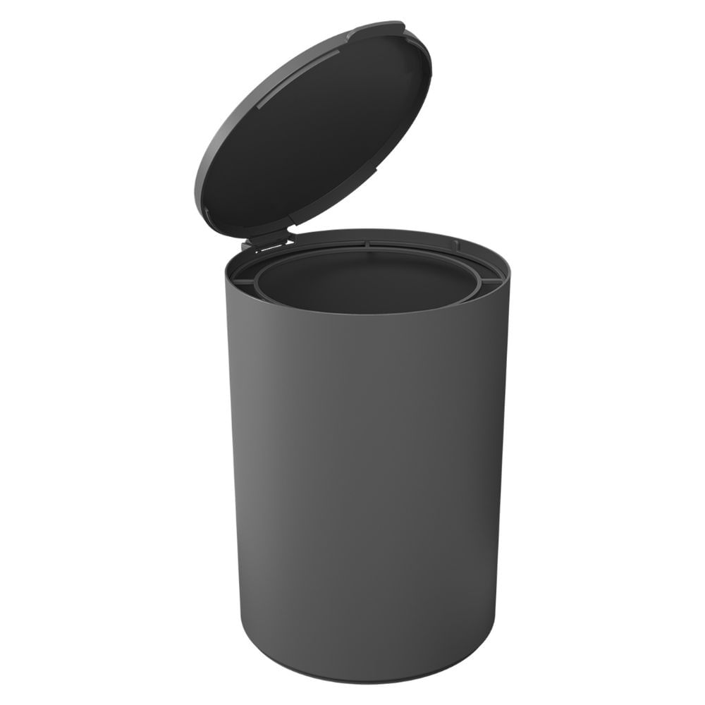 Encontraproduto.com.br - Lixeira com Aro Interno Serene Chumbo 5 Litros