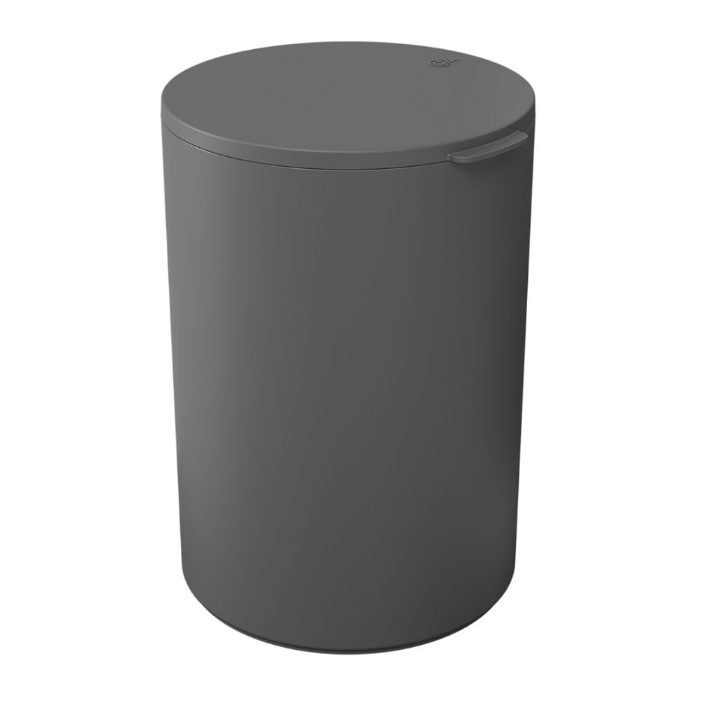 Encontraproduto.com.br - Lixeira com Aro Interno Serene Chumbo 5 Litros