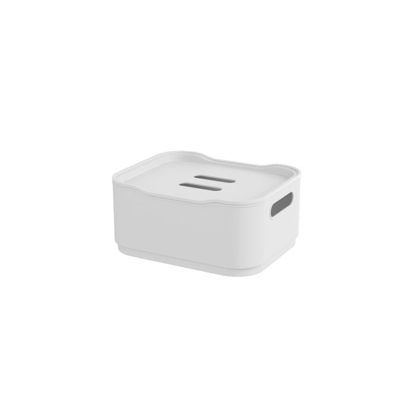 Encontraproduto.com.br - Cesta Pequena Com Tampa Branco Fit Coza 18,5 X 15 X 8,3 Cm Branco Coza