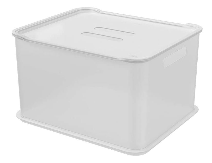 Cesta Ultra Com Tampa Natural Fit Coza 38 X 31,6 X 23,4 Cm Natural Coza
