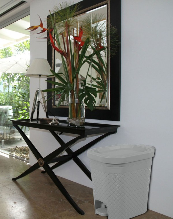 Encontraproduto.com.br - Lixeira com Pedal 6,5l Craft Coza 26,8 x 19,7 x 25,7 cm - Cinza