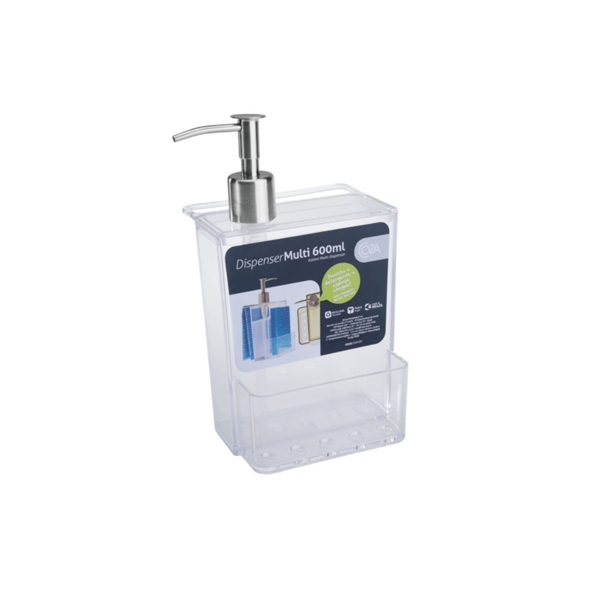 Encontraproduto.com.br - Dispenser Multi 600ml Cristal Coza