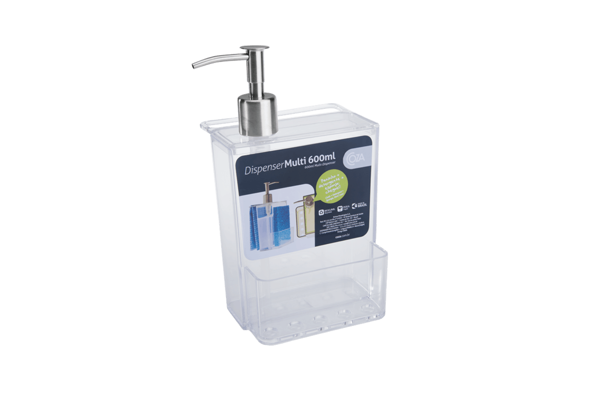 Encontraproduto.com.br - Dispenser Multi 600ml Cristal Coza