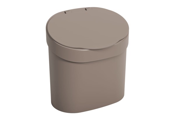 Lixeira plástica Coza para pia Cinza Quente 4 litros - 22,8 x 15,6 x 22,4 cm Linha Basic