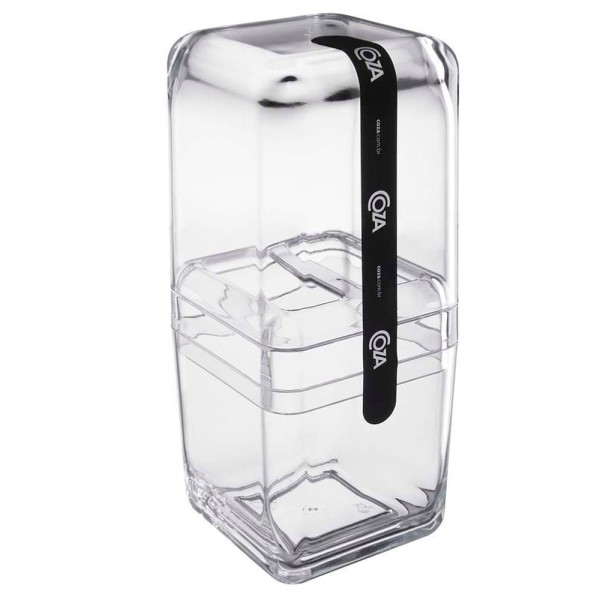 Encontraproduto.com.br - Porta-escova Cube com tampa 8,5 x 8,5 x 19,5 cm Cristal Coza