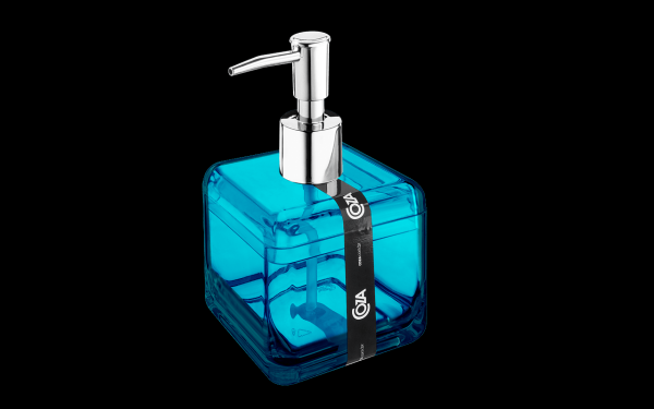 Encontraproduto.com.br - Porta-sabonete líquido Cube  8,5 x 8,5 x 15 cm 330 ml