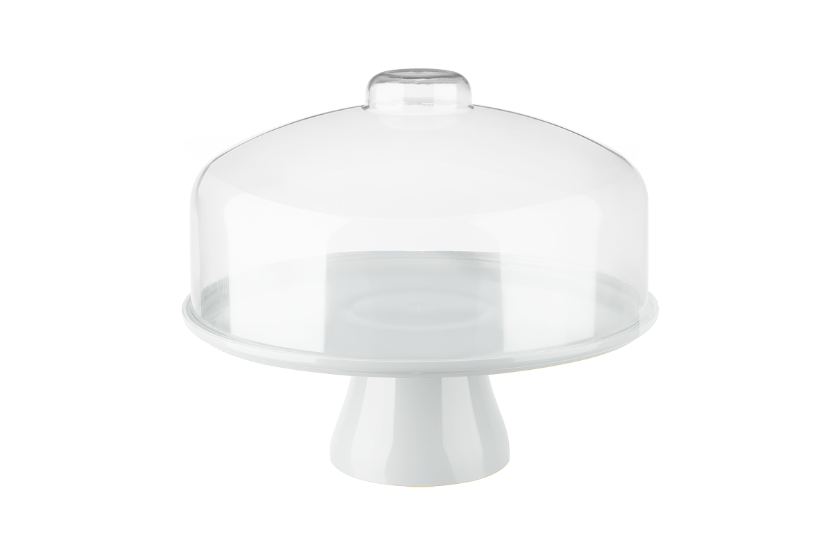 Encontraproduto.com.br - Boleira Grande Cake Com Cúpula 32 X 32 X 26,7 Cm Branco Coza
