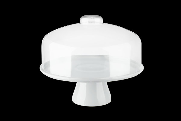 Encontraproduto.com.br - Boleira Grande Cake Com Cúpula 32 X 32 X 26,7 Cm Branco Coza
