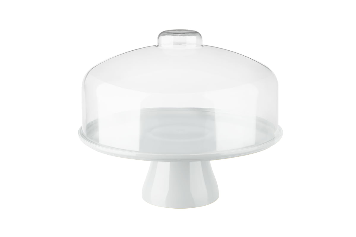 Encontraproduto.com.br - Boleira Grande Cake Com Cúpula 32 X 32 X 26,7 Cm Branco Coza