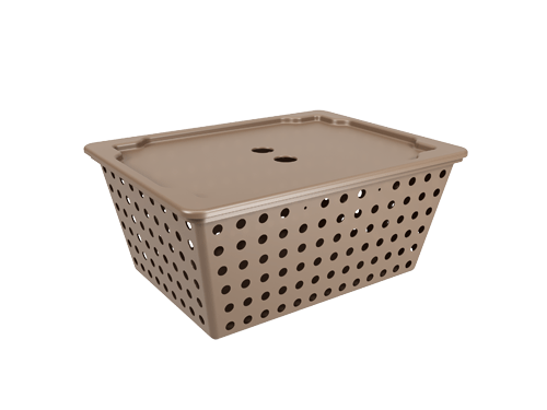 Encontraproduto.com.br - Cesta One maxi com tampa 39 x 30 x 16,8 cm Warm Gray Coza