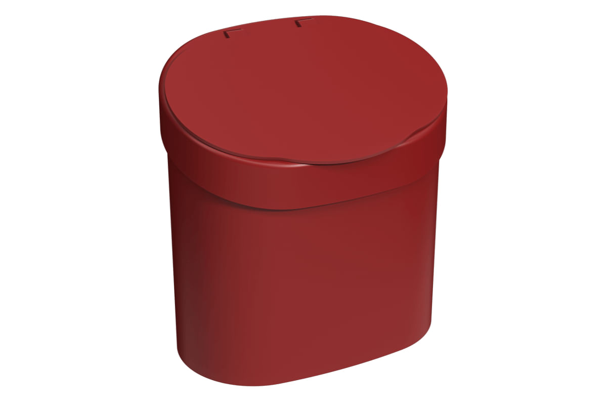 Encontraproduto.com.br - Lixeira Com Tampa Para Pia 4l Vermelho Coza