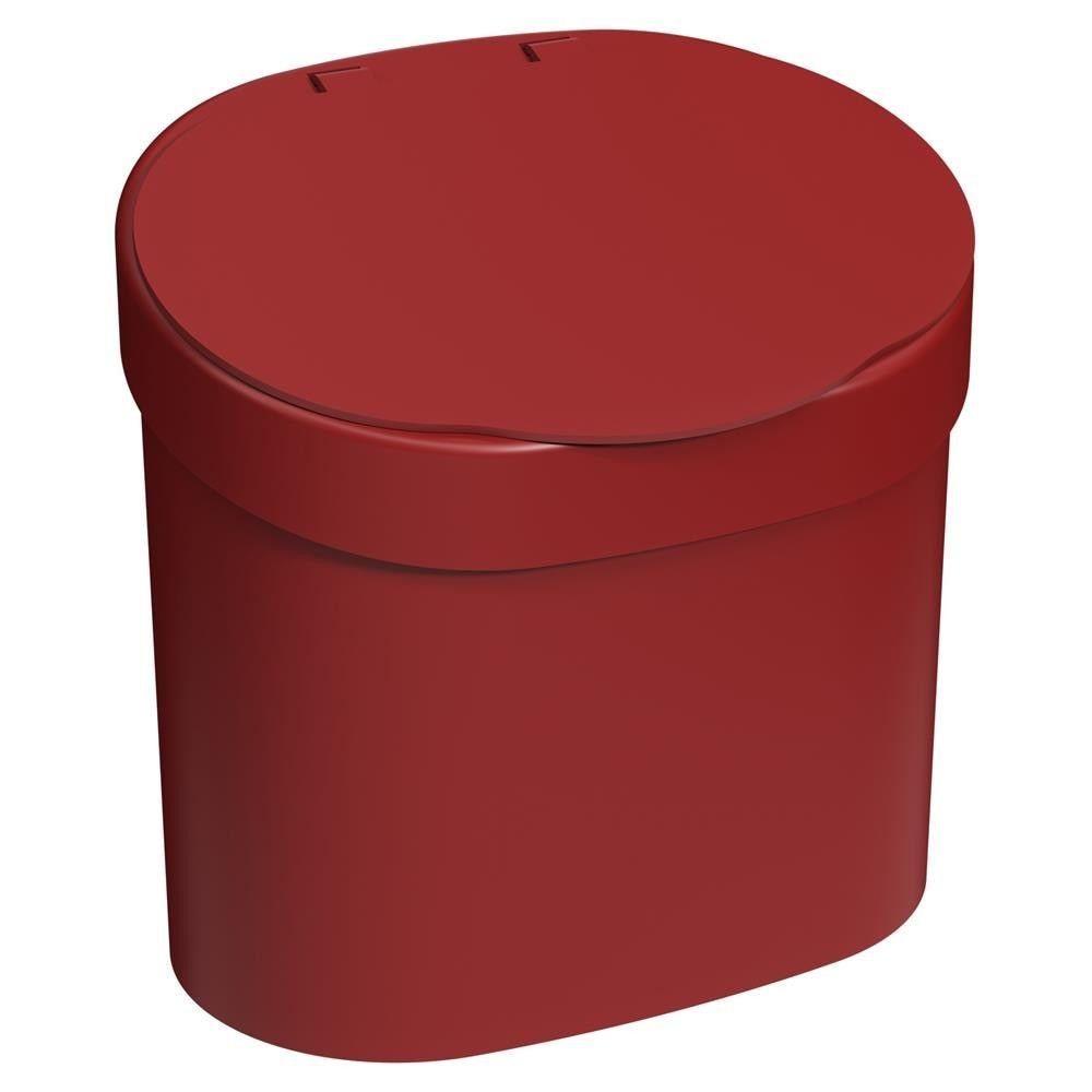 Encontraproduto.com.br - Lixeira Com Tampa Para Pia 4l Vermelho Coza