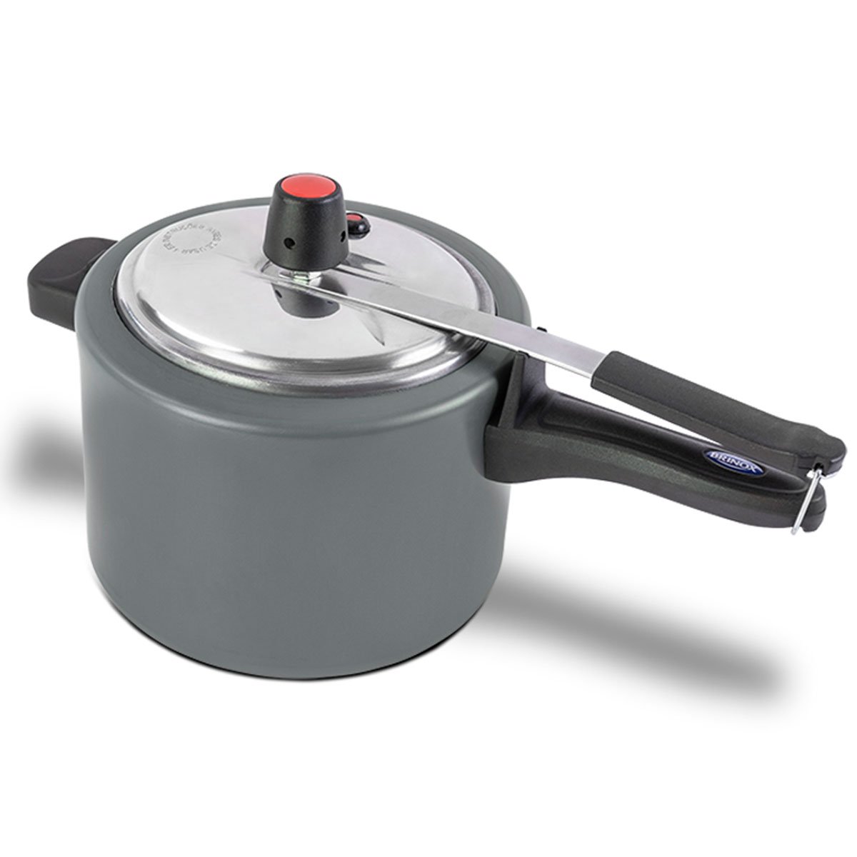Encontraproduto.com.br - Panela de Pressão 20 cm 4,5 L Revestimento Cerâmico Mineral Resist Cor Cinza Linha Ceramic Life Vapt Brinox
