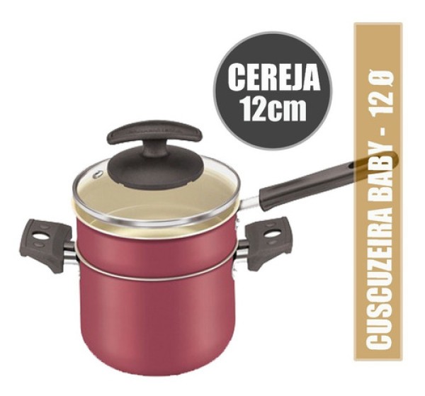 Fortaleza  Cuscuzeiro 2x1 Anti Aderente 1,1 L nordestino Cor Vermelho