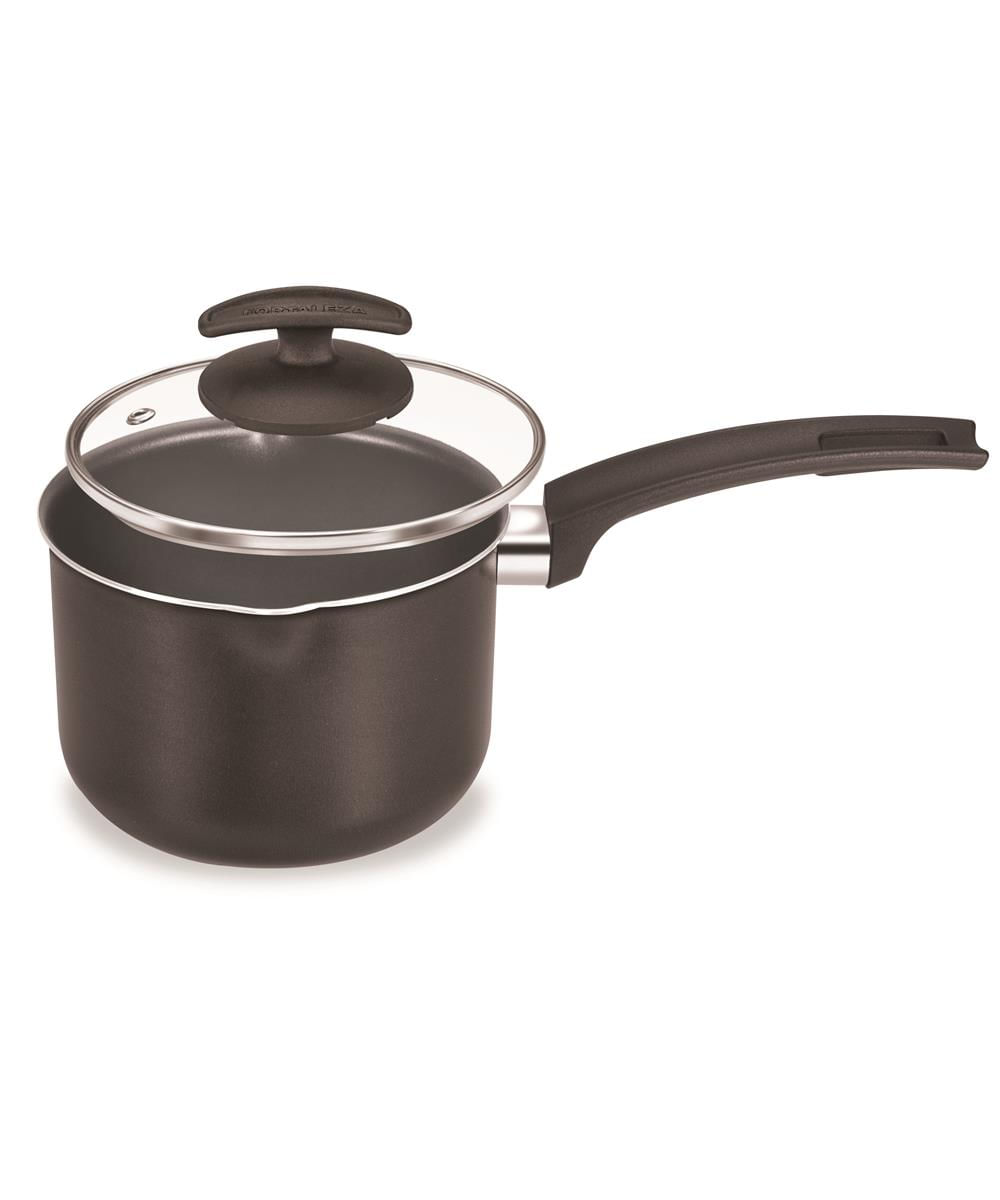 Panela Alta com 2 Bicos Fortaleza Artistic Tampa de Vidro Black 14CM