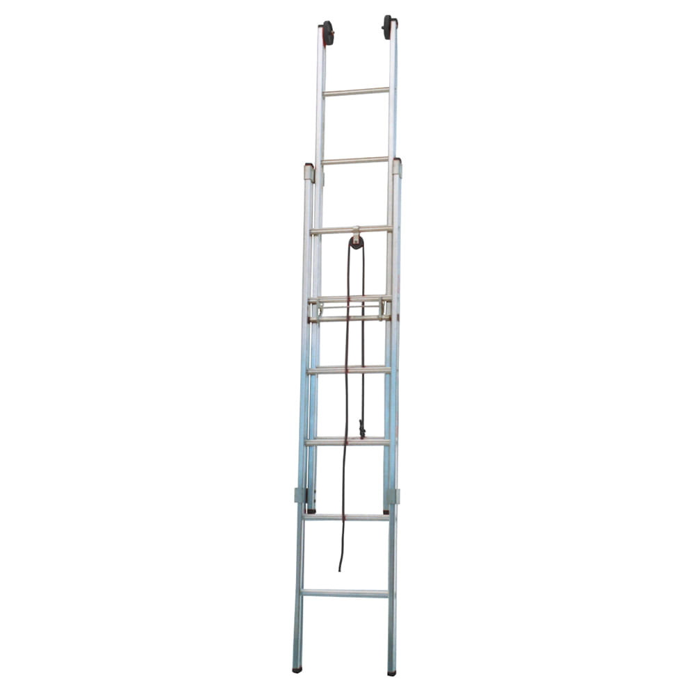 Encontraproduto.com.br - Escada Extensível 3,6 / 6,3 Metros Alulev EX211 Alumínio 11 Degraus com Corda