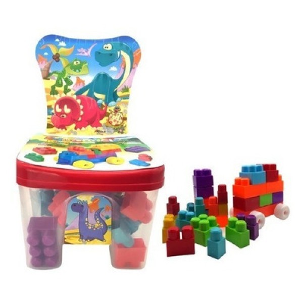 Cadeira Infantil Didática Monta Monta Blocos Infantil Dinossauro