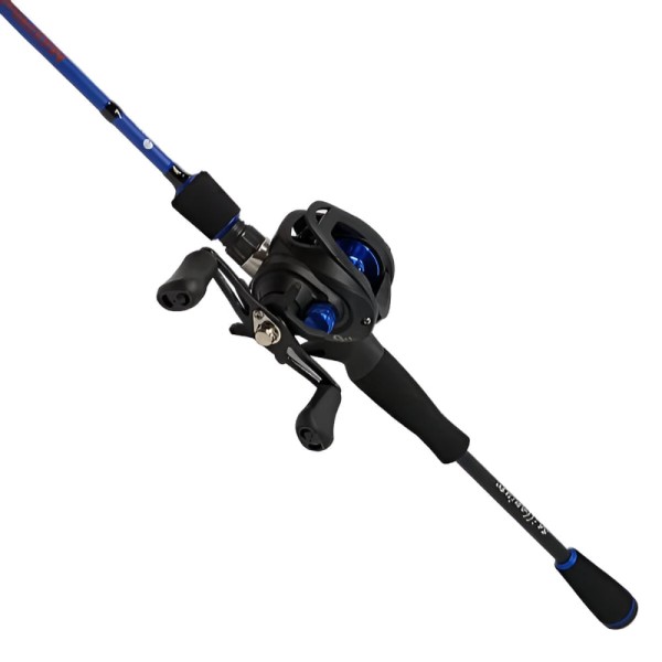 Encontraproduto.com.br - Combo Vara e Carretilha Maxpower Esquerda em Fibra de Carbono 1,80m Azul Pesca Brasil