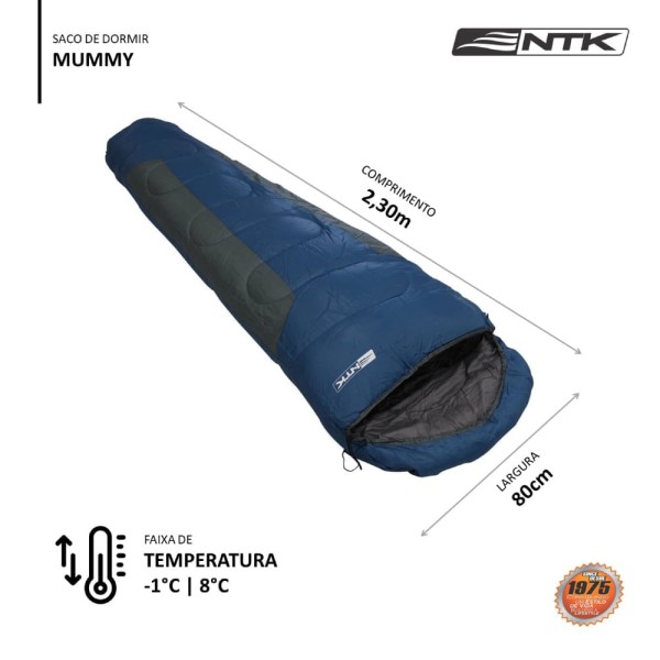 Encontraproduto.com.br - Saco de dormir sarcófago NTK Mummy -1°C à 8°C