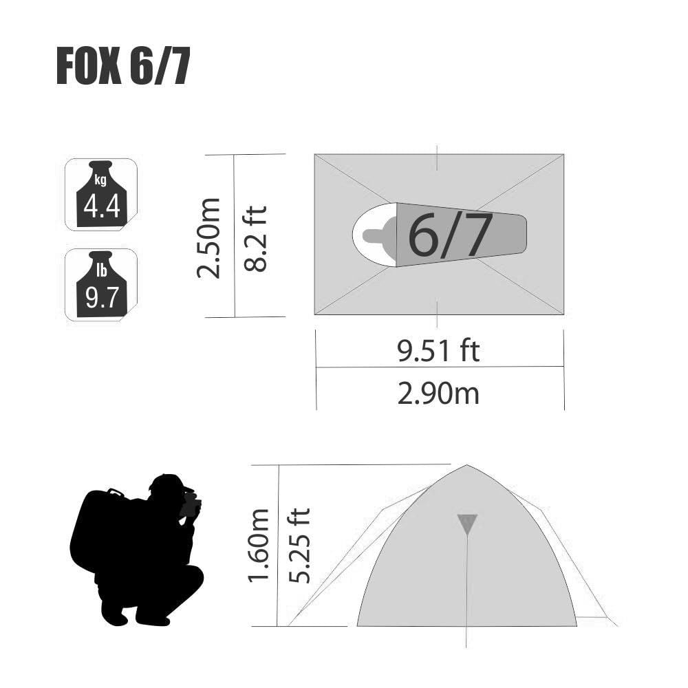 Encontraproduto.com.br - Barraca de camping Fox NTK 6/7 pessoas e coluna dágua de 1800mm