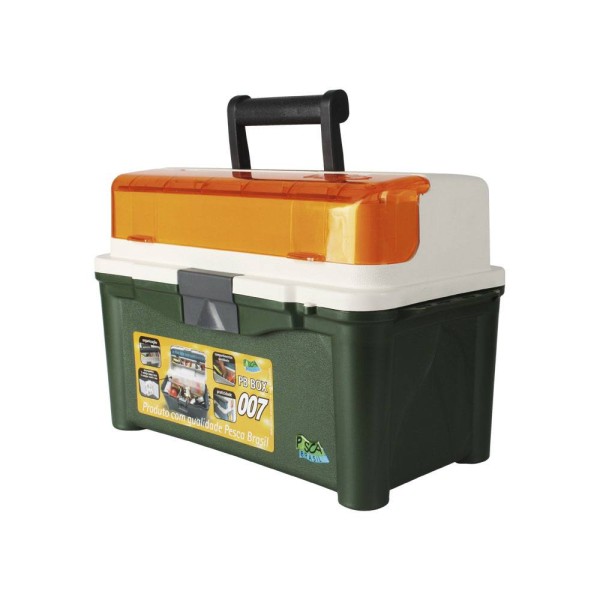 Encontraproduto.com.br - Maleta para Pesca com 3 estojos e compartimento ajustáveis Pesca Brasil PB Box 007