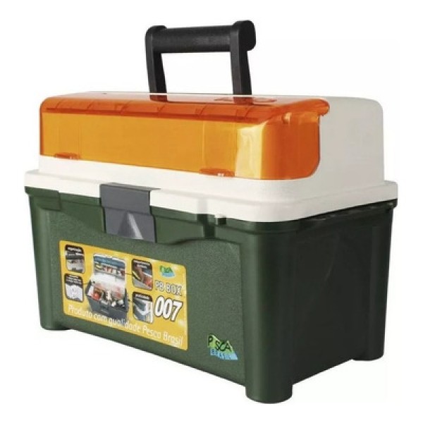 Encontraproduto.com.br - Maleta para Pesca com 3 estojos e compartimento ajustáveis Pesca Brasil PB Box 007