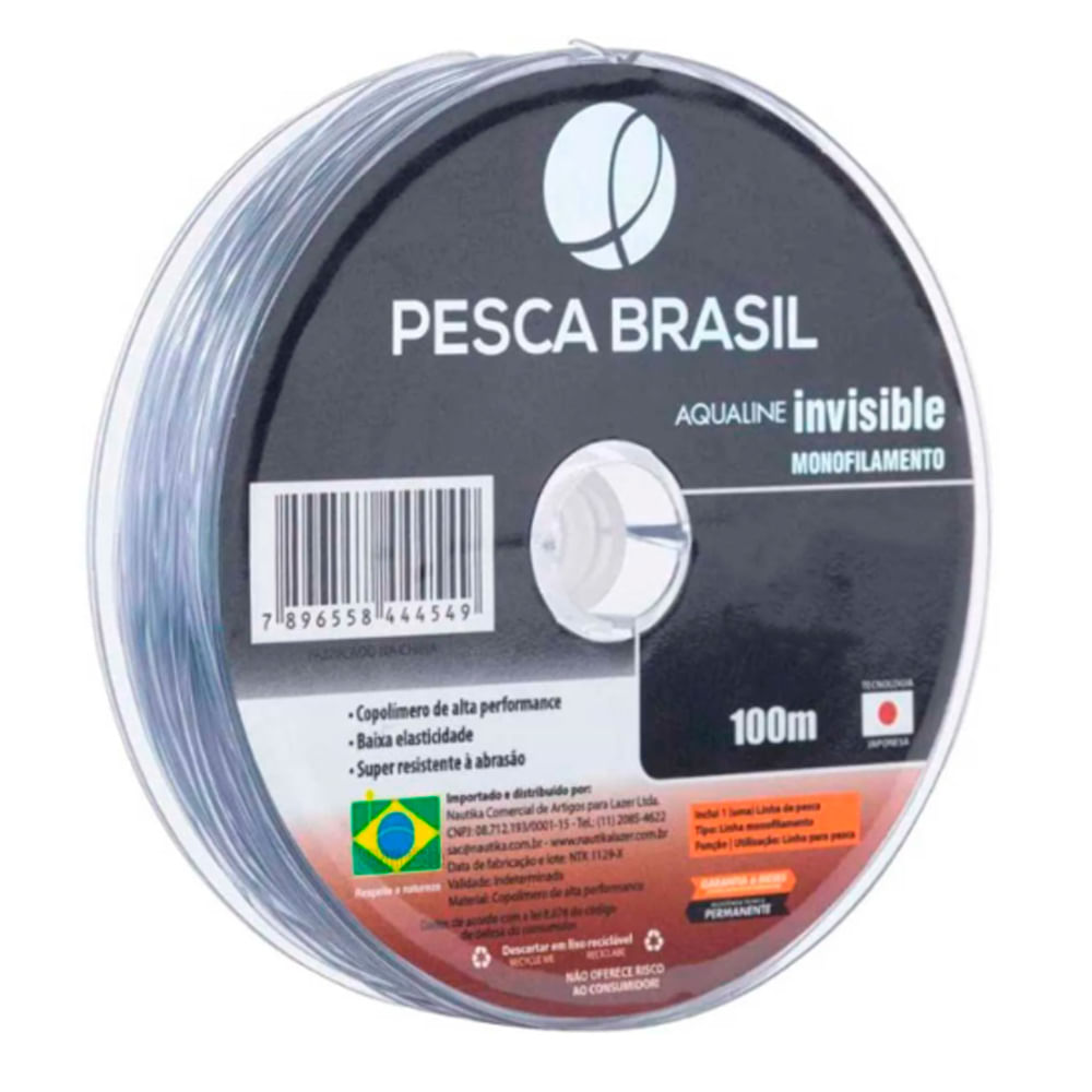 Encontraproduto.com.br - Linha de pesca monofilamento Aqualine Invisible Pesca Brasil 10 unidades