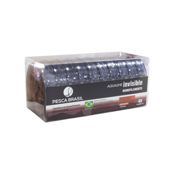 Encontraproduto.com.br - Linha de pesca monofilamento Aqualine Invisible Pesca Brasil 10 unidades