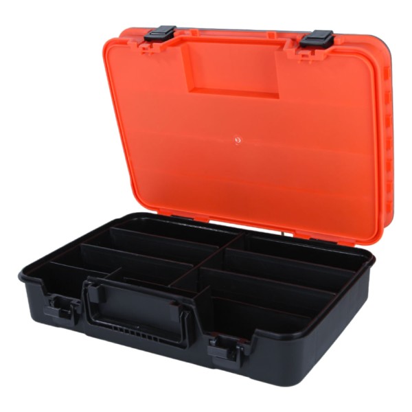 Encontraproduto.com.br - Maleta de Pesca 392712 Para Acessórios Compartimento Duplo com Divisórias e Trava Fácil Transporte Pesca Brasil