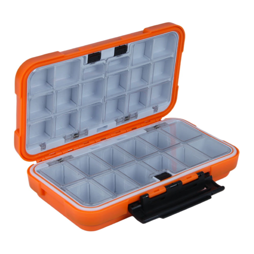 Encontraproduto.com.br - Organizador de Pesca 201105 Possui Divisórias e Tampa Interna com Trava, Ideal para Iscas e Giradores Pesca Brasil