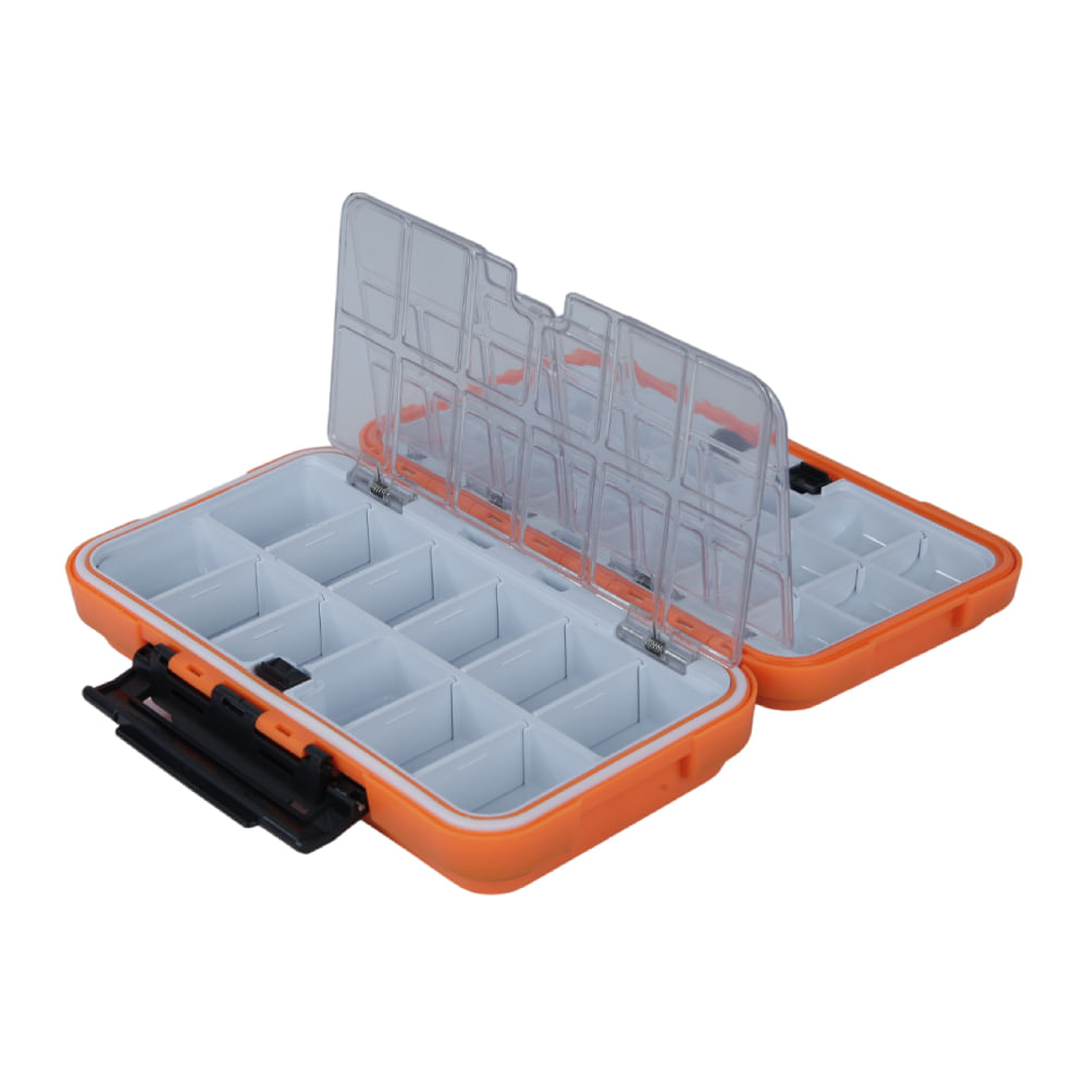 Encontraproduto.com.br - Organizador de Pesca 201105 Possui Divisórias e Tampa Interna com Trava, Ideal para Iscas e Giradores Pesca Brasil