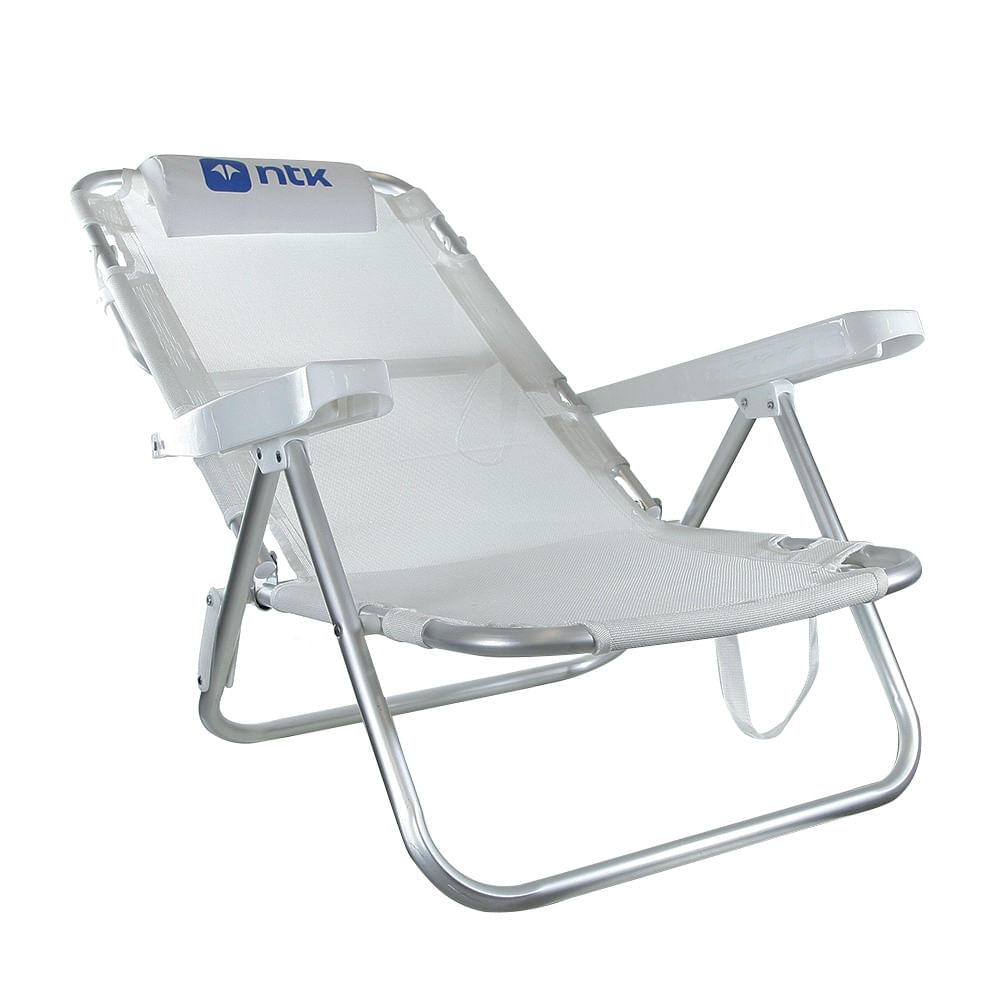 Encontraproduto.com.br - Cadeira de Praia Dobrável Com Encosto de Cabeça Verão NTK