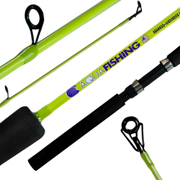 Vara de Pesca Gladiador S5561 Fibra de Carbono 1,68m CX30 Ação Média Pesca em Rios e Lagos Verde Aquafishing
