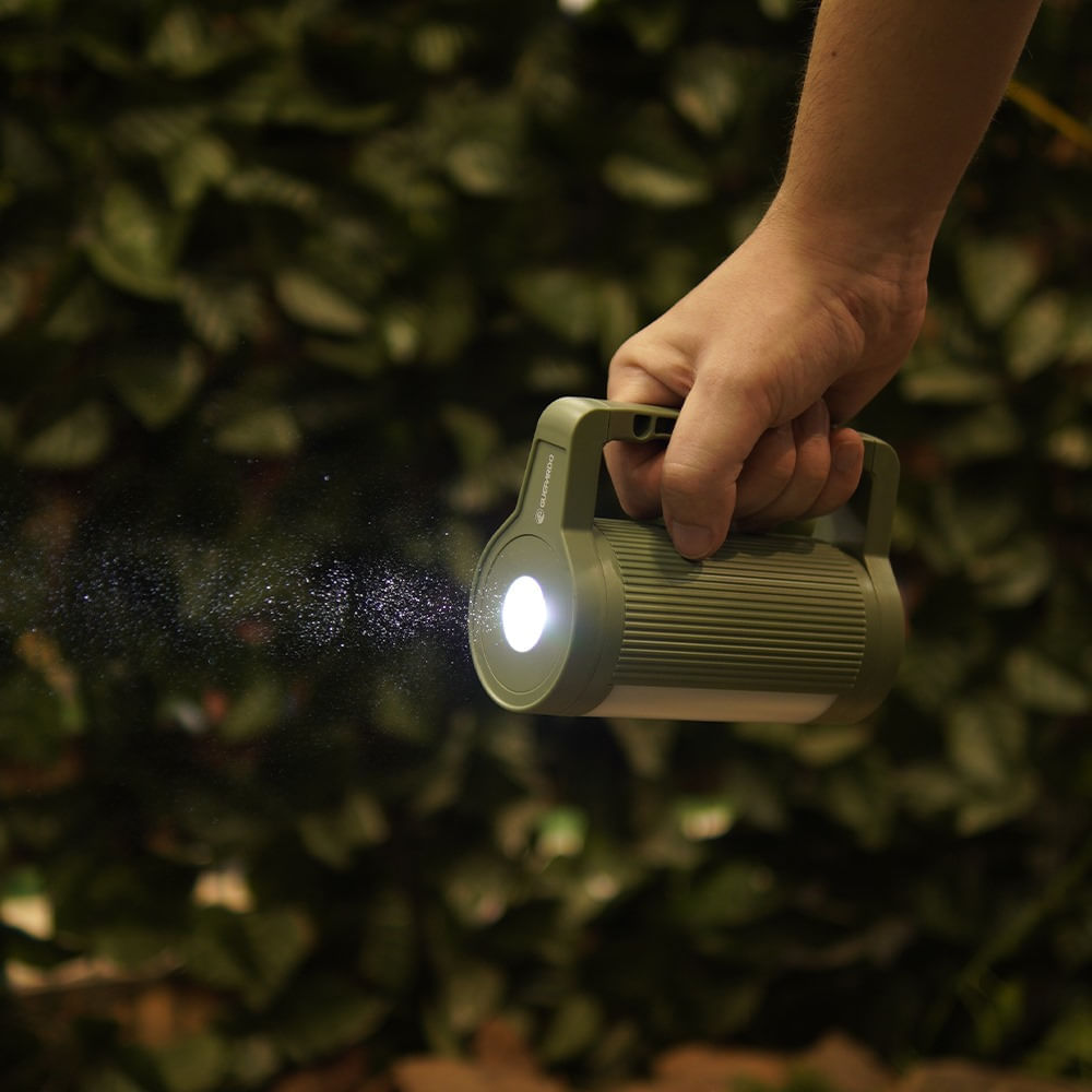 Encontraproduto.com.br - Lanterna Powerbank Tubelux Multifuncional 360° Lampião de 1000 Lúmens Verde Guepardo