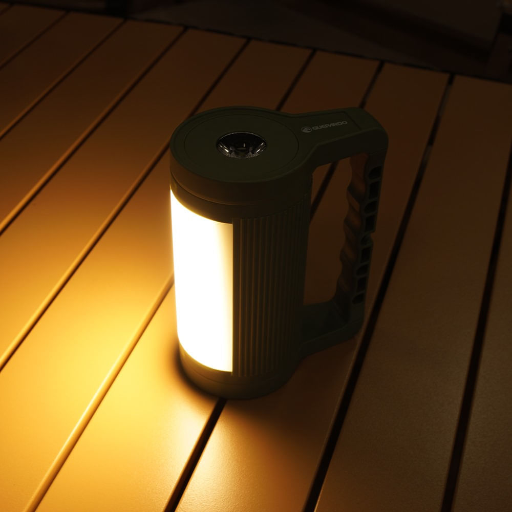 Encontraproduto.com.br - Lanterna Powerbank Tubelux Multifuncional 360° Lampião de 1000 Lúmens Verde Guepardo