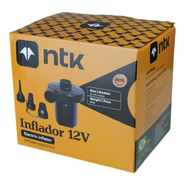 Encontraproduto.com.br - Inflador 12V com Estrutura em Plástico ABS e PS Compacto NTK
