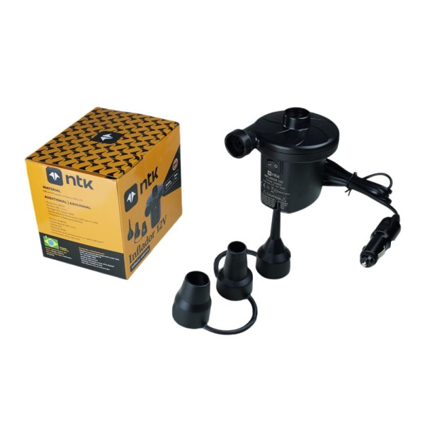 Encontraproduto.com.br - Inflador 12V com Estrutura em Plástico ABS e PS Compacto NTK