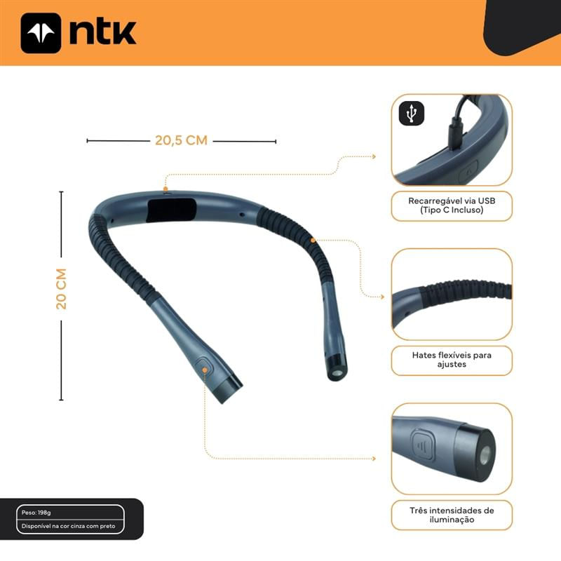 Encontraproduto.com.br - Lanterna de Pescoço de 80 Lúmens