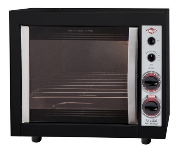 Encontraproduto.com.br - Forno Elétrico Layr, Cristal Plus Black, 1750W, 46 Litros, com Timer - 1928