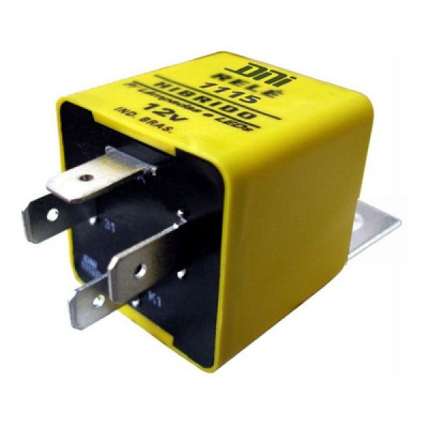 Encontraproduto.com.br - Rele pisca hibrido 120w 12v 4t com suporte dni1115