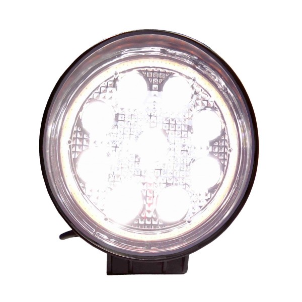 Encontraproduto.com.br - Farol de Trabalho Redondo com 9 Leds Anel Branco 27W DNI