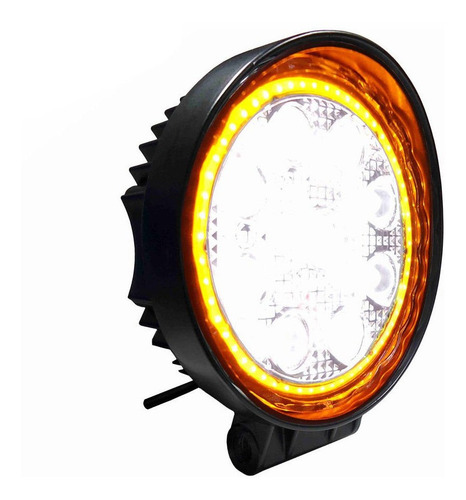 Farol Dni Com Strobo E Anel Luminoso 9 Led 27w Ambar Dni4181