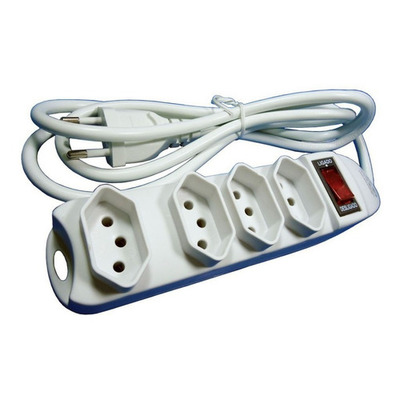 Encontraproduto.com.br - Filtro De Linha 4 Tomadas 2 Pinos + Fio Terra 7414 1.5m 10a Key West