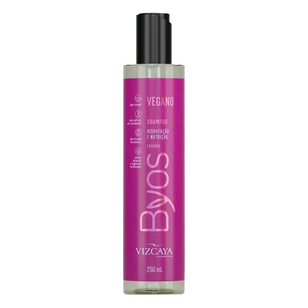 Encontraproduto.com.br - Shampoo Vegano Vizcaya Byos Hidratação e Nutrição Lavanda 250ml